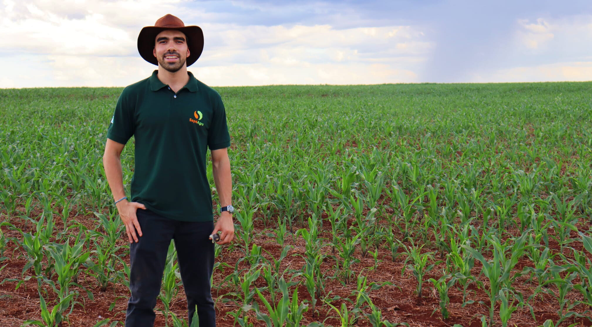 Sojamax farmer in agricultural field